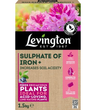Levington Sulphate of Iron+ Plant Fertiliser/Soil Acidity Regulator Granules, 1.5KG Carton