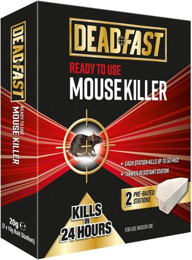 Deadfast Mouse Killer Pre-Baited Stations Twin Pack